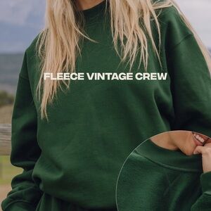 Daily Drills Green Fleece Vintage Crewneck & Super Shorts Set XS/S